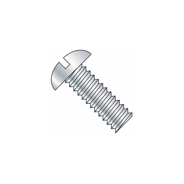 1/4"-20 x 1/2 in Slotted Round Machine Screw, Zinc Plated Steel, 100 PK